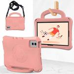 For Samsung Galaxy Tab S9 FE 11 X510 2023 Handle Football Shaped EVA Shockproof Tablet Case(Light Pink)