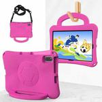 For Samsung Galaxy Tab S6 Lite 10.4 2020 Handle Football Shaped EVA Shockproof Tablet Case(Rose Red)