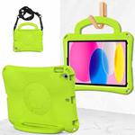 For iPad 10.2 2019/2021/2022 Handle Football Shaped EVA Shockproof Tablet Case(Grass Green)