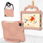 For iPad Pro 11 2024 Handle Football Shaped EVA Shockproof Tablet Case(Light Pink)