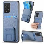 For Samsung Galaxy A32 5G Carbon Fiber Card Bag Fold Stand Phone Case(Blue)