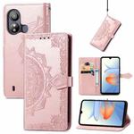 For ZTE Blade L220 Mandala Flower Embossed Leather Phone Case(Rose Gold)