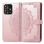 For ZTE Blade A73 4G Mandala Flower Embossed Leather Phone Case(Rose Gold)