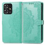 For ZTE Blade A73 4G Mandala Flower Embossed Leather Phone Case(Green)
