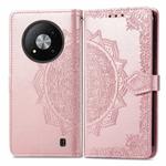 For ZTE Blade A73 5G Mandala Flower Embossed Leather Phone Case(Rose Gold)