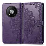 For ZTE Blade A73 5G Mandala Flower Embossed Leather Phone Case(Purple)