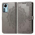 For ZTE Blade V41 Smart Mandala Flower Embossed Leather Phone Case(Grey)
