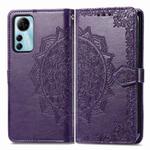 For ZTE Blade V41 Smart Mandala Flower Embossed Leather Phone Case(Purple)