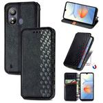 For ZTE Blade L220 Cubic Grid Pressed Magnetic Leather Phone Case(Black)