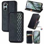 For ZTE Libero 5G IV Cubic Grid Pressed Magnetic Leather Phone Case(Black)