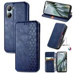 For ZTE Libero 5G IV Cubic Grid Pressed Magnetic Leather Phone Case(Blue)