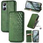 For ZTE Libero 5G IV Cubic Grid Pressed Magnetic Leather Phone Case(Green)