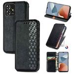 For ZTE Blade A73 4G Cubic Grid Pressed Magnetic Leather Phone Case(Black)
