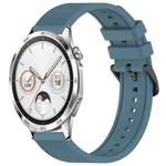 For Huawei Watch GT4 46mm 22mm Textured Silicone Solid Color Watch Band(Rock Cyan)