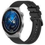 For Huawei Watch GT3 Pro 46mm 22mm Textured Silicone Solid Color Watch Band(Black)