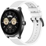 For Huawei Watch Buds 22mm Textured Silicone Solid Color Watch Band(White)