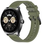 For Huawei Watch Buds 22mm Textured Silicone Solid Color Watch Band(Green)