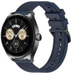 For Huawei Watch Buds 22mm Textured Silicone Solid Color Watch Band(Midnight Blue)