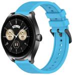 For Huawei Watch Buds 22mm Textured Silicone Solid Color Watch Band(Sky Blue)