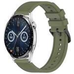 For Huawei Watch GT3 46mm 22mm Textured Silicone Solid Color Watch Band(Green)