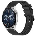 For Huawei Watch GT3 46mm 22mm Textured Silicone Solid Color Watch Band(Black)