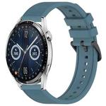 For Huawei Watch GT3 46mm 22mm Textured Silicone Solid Color Watch Band(Rock Cyan)