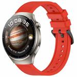 For Huawei Watch 4 Pro 22mm Textured Silicone Solid Color Watch Band(Red)