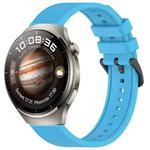 For Huawei Watch 4 Pro 22mm Textured Silicone Solid Color Watch Band(Sky Blue)