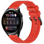 For Huawei Watch 3 22mm Textured Silicone Solid Color Watch Band(Red)