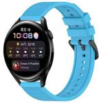 For Huawei Watch 3 22mm Textured Silicone Solid Color Watch Band(Sky Blue)