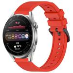 For Huawei Watch 3 Pro 22mm Textured Silicone Solid Color Watch Band(Red)
