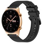 For Honor Watch GS 3 22mm Textured Silicone Solid Color Watch Band(Black)