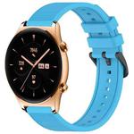 For Honor Watch GS 3 22mm Textured Silicone Solid Color Watch Band(Sky Blue)