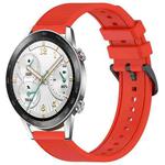 For Honor Watch GS 3i 22mm Textured Silicone Solid Color Watch Band(Red)