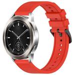 For Xiaomi Watch S3 22mm Textured Silicone Solid Color Watch Band(Red)