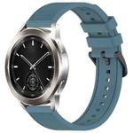 For Xiaomi Watch S3 22mm Textured Silicone Solid Color Watch Band(Rock Cyan)