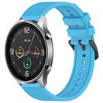For Xiaomi MI Watch Color 22mm Textured Silicone Solid Color Watch Band(Sky Blue)