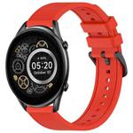 For Xiaomi Haylou RT2 LS10 22mm Textured Silicone Solid Color Watch Band(Red)