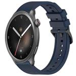 For Amazfit Balance 22mm Textured Silicone Solid Color Watch Band(Midnight Blue)