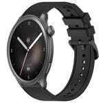 For Amazfit Balance 22mm Textured Silicone Solid Color Watch Band(Black)