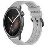 For Amazfit Balance 22mm Textured Silicone Solid Color Watch Band(Grey)