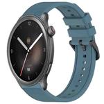 For Amazfit Balance 22mm Textured Silicone Solid Color Watch Band(Rock Cyan)