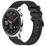 For Amazfit GTR 4 22mm Textured Silicone Solid Color Watch Band(Black)