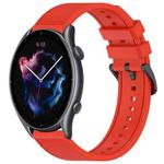 For Amazfit GTR 3 22mm Textured Silicone Solid Color Watch Band(Red)