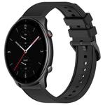 For Amazfit GTR 2e 22mm Textured Silicone Solid Color Watch Band(Black)