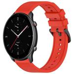 For Amazfit GTR 2e 22mm Textured Silicone Solid Color Watch Band(Red)