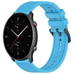 For Amazfit GTR 2e 22mm Textured Silicone Solid Color Watch Band(Sky Blue)