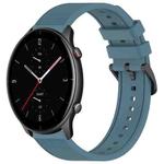 For Amazfit GTR 2e 22mm Textured Silicone Solid Color Watch Band(Rock Cyan)