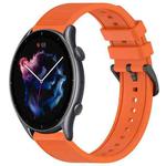 For Amazfit 3 22mm Textured Silicone Solid Color Watch Band(Orange)