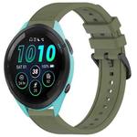 For Garmin Forerunner 265 Music 22mm Textured Silicone Solid Color Watch Band(Green)
